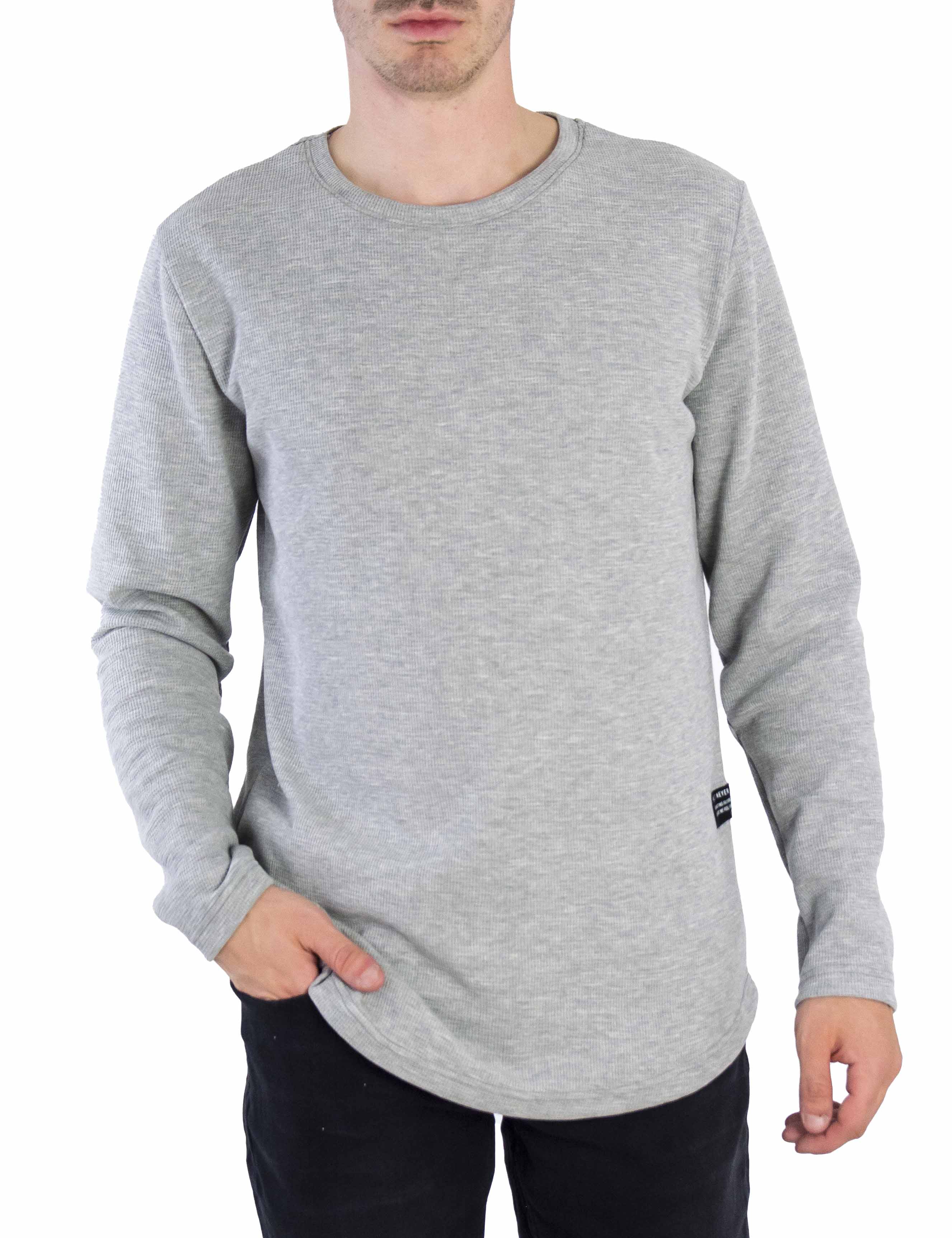 NDC ανδρική γκρι μακρυμάνικη μπλούζα με ανάγλυφο ύφασμα 2311370G φωτογραφία